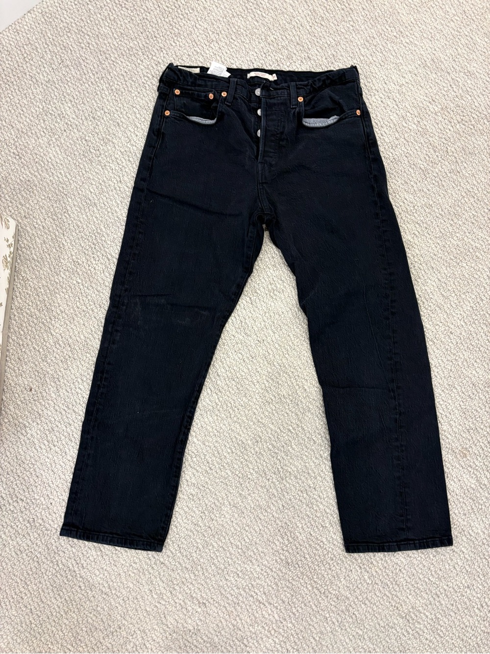 Levi's Black Boyfriend Jeans with Button-Fly